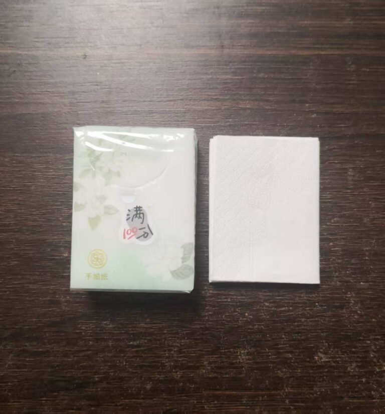 mini portable virgin pulp pocket tissue - white background product photo by Top Source Paper