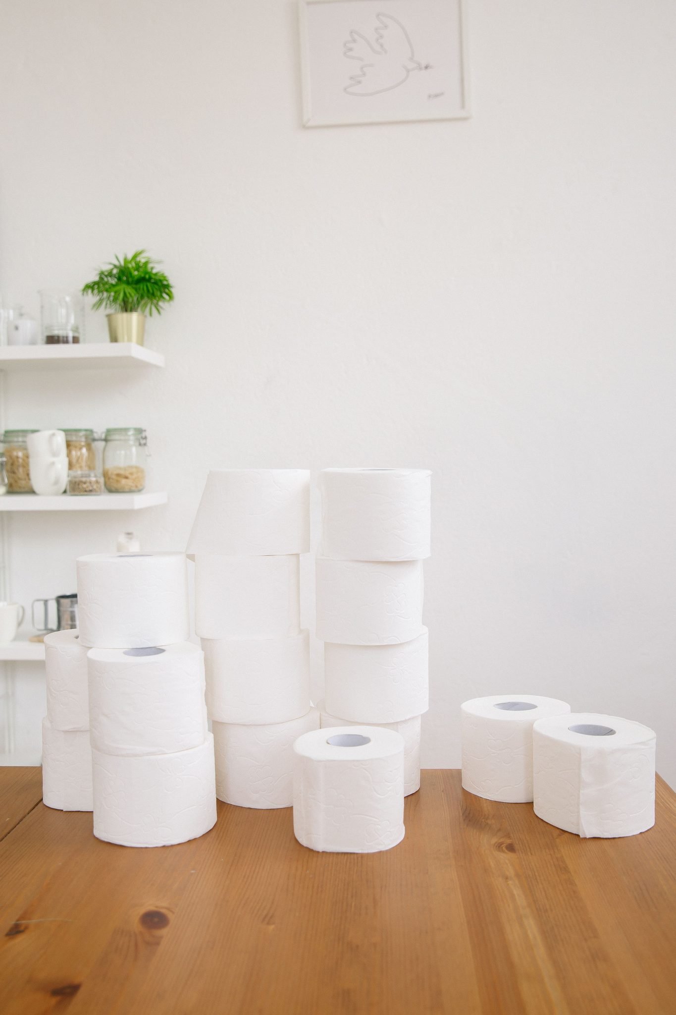 Virgin wood pulp toilet paper rolls in retail pack configuration, bulk bath tissue manufactured by Top Source Paper
