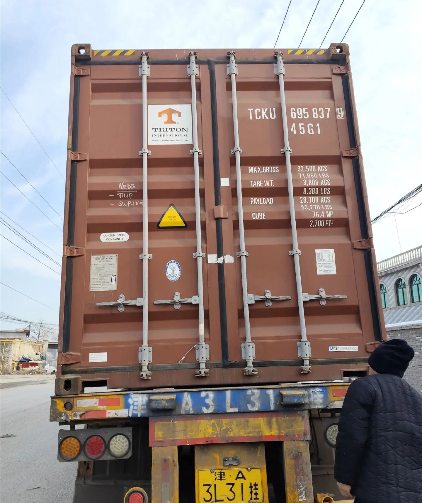 Tissue paper export container at Tianjin Port