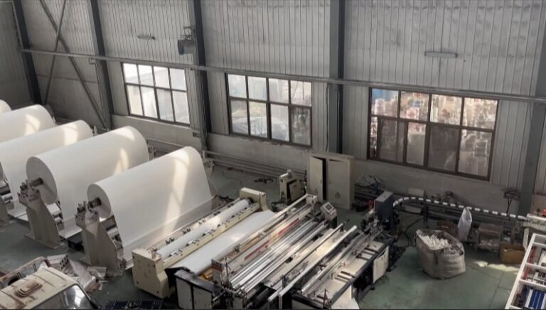 100% virgin wood pulp tissue paper production process at Top Source Paper factory